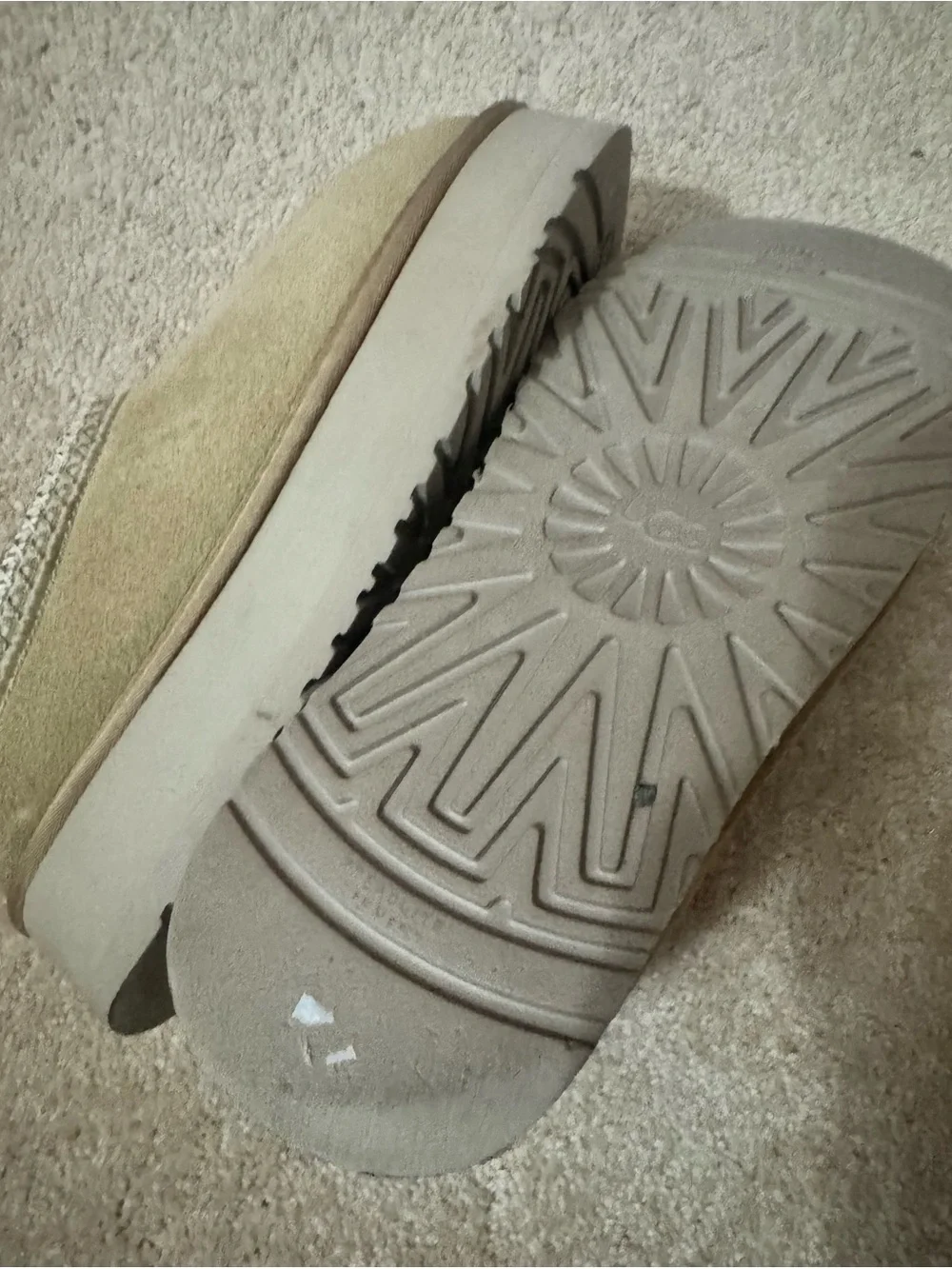 Women’s UGG Tazz Beige Suede Slip-On Clog Slippers size 42 (10.5)